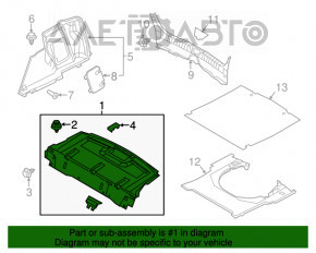 Полка задняя Mazda 3 14-18 BM черн, надлом