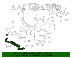 Suportul de bara fata centrala inferiora Mazda 3 14-16 BM pre-restilizare.