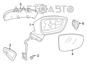 Зеркало боковое правое Mazda 3 14-16 BM дорест 3 пина