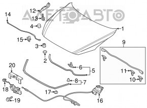 Капот голый Mazda 3 14-18 BM графит 42 А, тычка