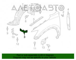 Suport aripi dreapta față Mazda 3 14-18 BM