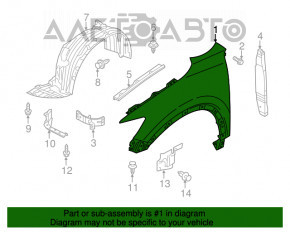 Крыло переднее левое Mazda 3 14-18 BM черный 41W