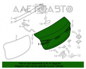 Крышка багажника Mazda 3 14-18 BM без спойлера