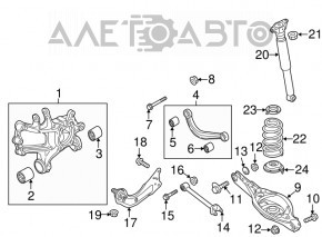 Capacul spate dreapta Mazda 3 14-18 BM nu are piuliță.