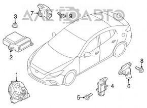 Modulul computerului airbag SRS pentru pernele de aer de siguranță Mazda 3 14-15 BM