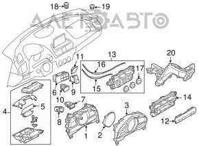 Panoul de instrumente Mazda 3 14-18 BM fără afișaj, fără tahometru, 102k zgârieturi