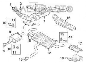 Tubul de admisie cu catalizator pentru VW Atlas 18- 3.6