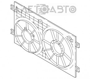 Difuzorul carcasei radiatorului asamblat VW Atlas 18- 2.0T, 3.6