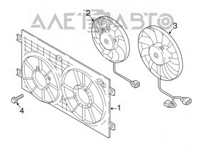 Difuzorul carcasei radiatorului asamblat VW Atlas 18- 2.0T, 3.6