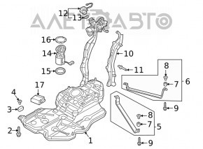 Топливный бак VW Atlas 18- с горловиной 2.0T, 3.6