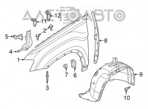 Garnitură aripă ușă - aripă dreapta VW Atlas 18-20 pre-restilizare, nou, original OEM