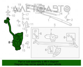 Rezervorul de spălare a parbrizului VW Atlas 18- nou OEM original