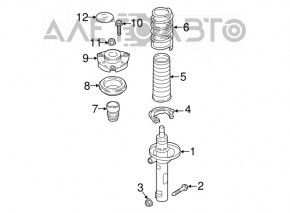 Amortizorul frontal stânga VW Atlas 18- nou OEM original