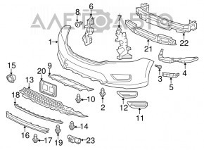 Absorbantul de bara fata pentru Honda Accord 13-15