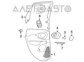 Capacul usii cardul din spate dreapta Jeep Cherokee KL 14-18 negru, zgarietura pe piele