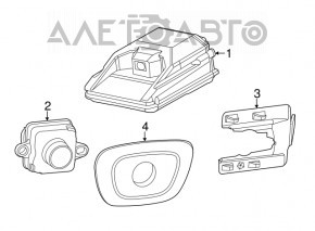 Camera de vizionare spate pentru Jeep Cherokee KL 14-18 cu un ciob în geam