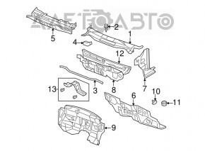 Grila stergatoarelor din plastic pentru Jeep Compass 11-16 are prinderea rupta.