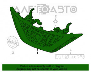 Grila radiatorului cu emblema Nissan Sentra 16-19 restul