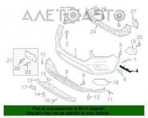 Suportul pentru bara de protecție față pe aripa stângă Ford Escape MK3 17-19, recondiționat, rupt.