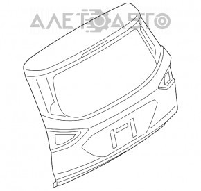 Ușa portbagajului goală cu geam Ford Escape MK3 17-19 restilizată albă YZ, mâner