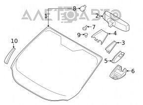 Лобовое стекло Ford Escape MK3 17-19 рест с подогревом, под датчик дождя, песок, воздух