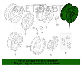 Roată de 17 inch pentru Ford Escape MK3 13-19 tip 2 cu jantă ușoară.