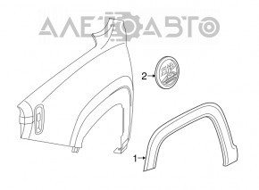 Накладка арки крыла передняя правая Jeep Renegade 15- структура