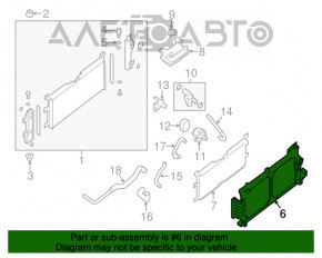 Grila dreptunghiulara intre radiatoarele Nissan Leaf 13-17 SV SL, noua, originala OEM