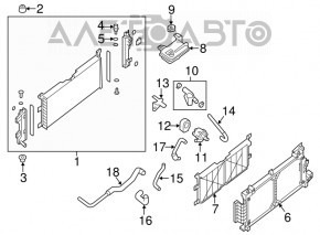 Grila dreptunghiulara intre radiatoarele Nissan Leaf 13-17 SV SL, noua, originala OEM