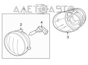 Farul de ceață stânga pentru Toyota Sequoia 08-16 are geamul spart.