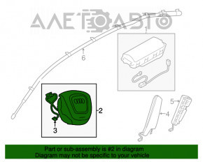 Подушка безопасности airbag в руль водительская Audi A4 B8 13-16 рест, коричневая, тычки