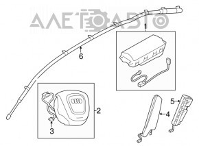 Подушка безопасности airbag в руль водительская Audi A4 B8 13-16 рест, коричневая, тычки