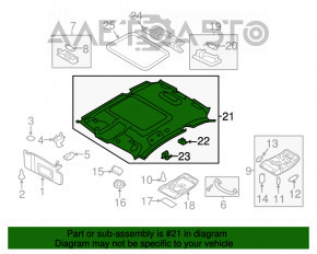 Acoperirea plafonului Audi A4 B8 13-16 restilizat, sedan, cu trapa, gri, potrivit pentru curățare chimică