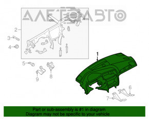 Торпедо передняя панель без AIRBAG Audi A4 B8 13-16 черная рест