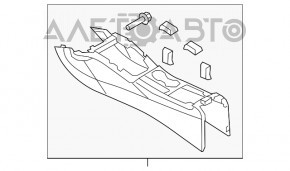 Консоль центральная подлокотник и подстаканники Audi A4 B8 13-16 рест кожа черн с корич