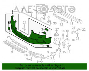 Bara fata goala Audi A4 B8 13-16 restilizat, rosie, cu suport pentru stropitoare faruri, indoita, zgariata, cu lovituri