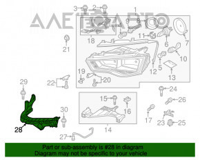 Suportul de prindere a bara de protectie fata sub farul stang exterior pentru Audi A4 B8 13-16 restilizat