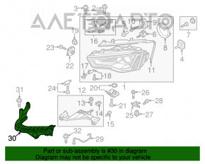 Крепление переднего бампера под фарой внешнее правое Audi A4 B8 13-16 рест, сломано крепление