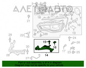 Крепление переднего бампера под фарой внутреннее левое Audi A4 B8 13-16 рест