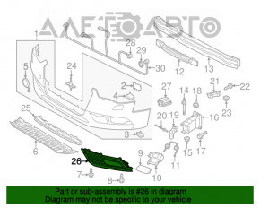 Grila bara de protectie fata stanga Audi A4 B8 13-16 reconditionata, suport