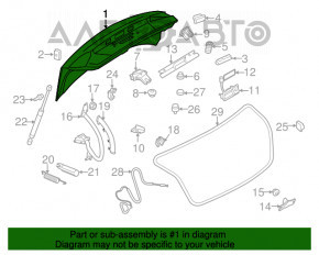 Крышка багажника Audi A4 B8 13-16 рест седан без спойлера