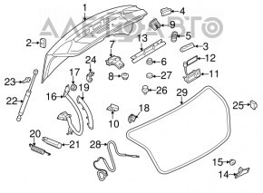 Крышка багажника Audi A4 B8 13-16 рест седан без спойлера