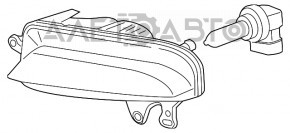 Farul de ceață stânga pentru Audi A4 B8 13-16, restilizat, sedan, nou, neoriginal DEPO.