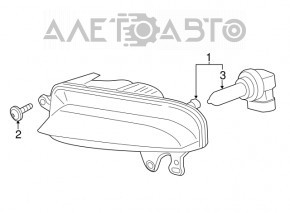 Противотуманная фара птф левая Audi A4 B8 13-16 рест, трещина, песок