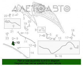 Кронштейн отбойника капота левый Ford C-max MK2 13-18 новый OEM оригинал