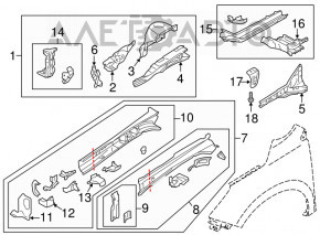 Четверть передняя левая Subaru Forester 14-18 SJ серебро