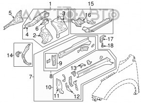 Четверть передняя правая Subaru Forester 14-18 SJ графит, на кузове