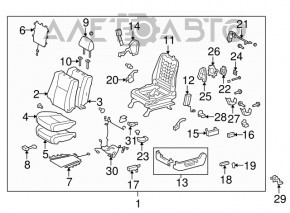 Scaun șofer Toyota Sequoia 08-16 fără airbag, velur