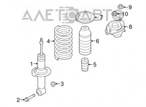 Suport amortizor asamblat spate dreapta Subaru Legacy 15-19 ruginit.