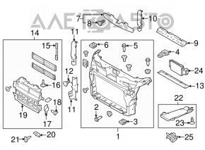 Jaluzele deflectorului radiatorului Ford Explorer 16-19, nou, neoriginal.